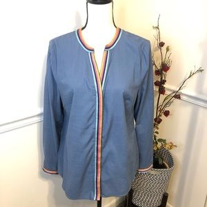 Boden Multicolor Trim Blouse 8